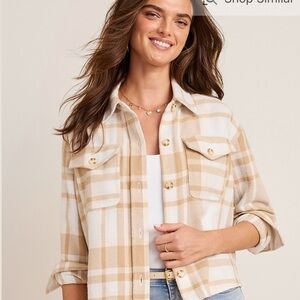 Francesca's Jess Plaid Button Down Shacket